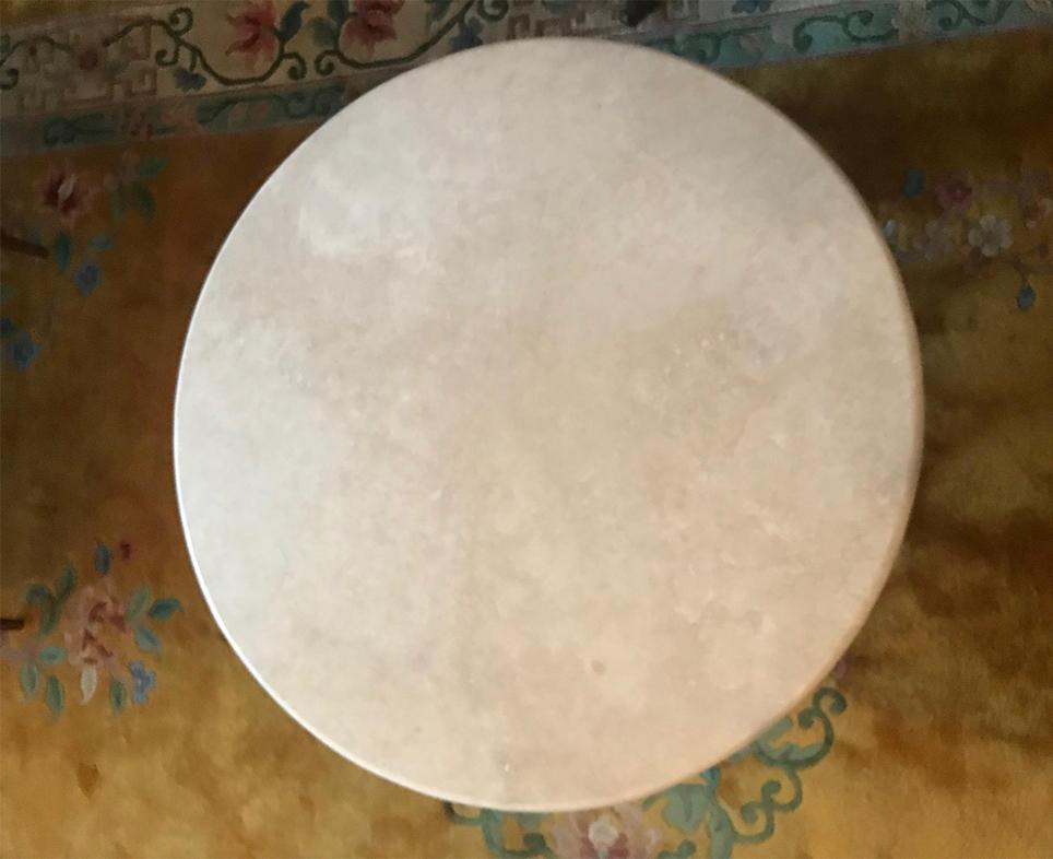 Contemporary Marble-Top Coffee Table with Metal Base In Excellent Condition For Sale In Livingston, NJ