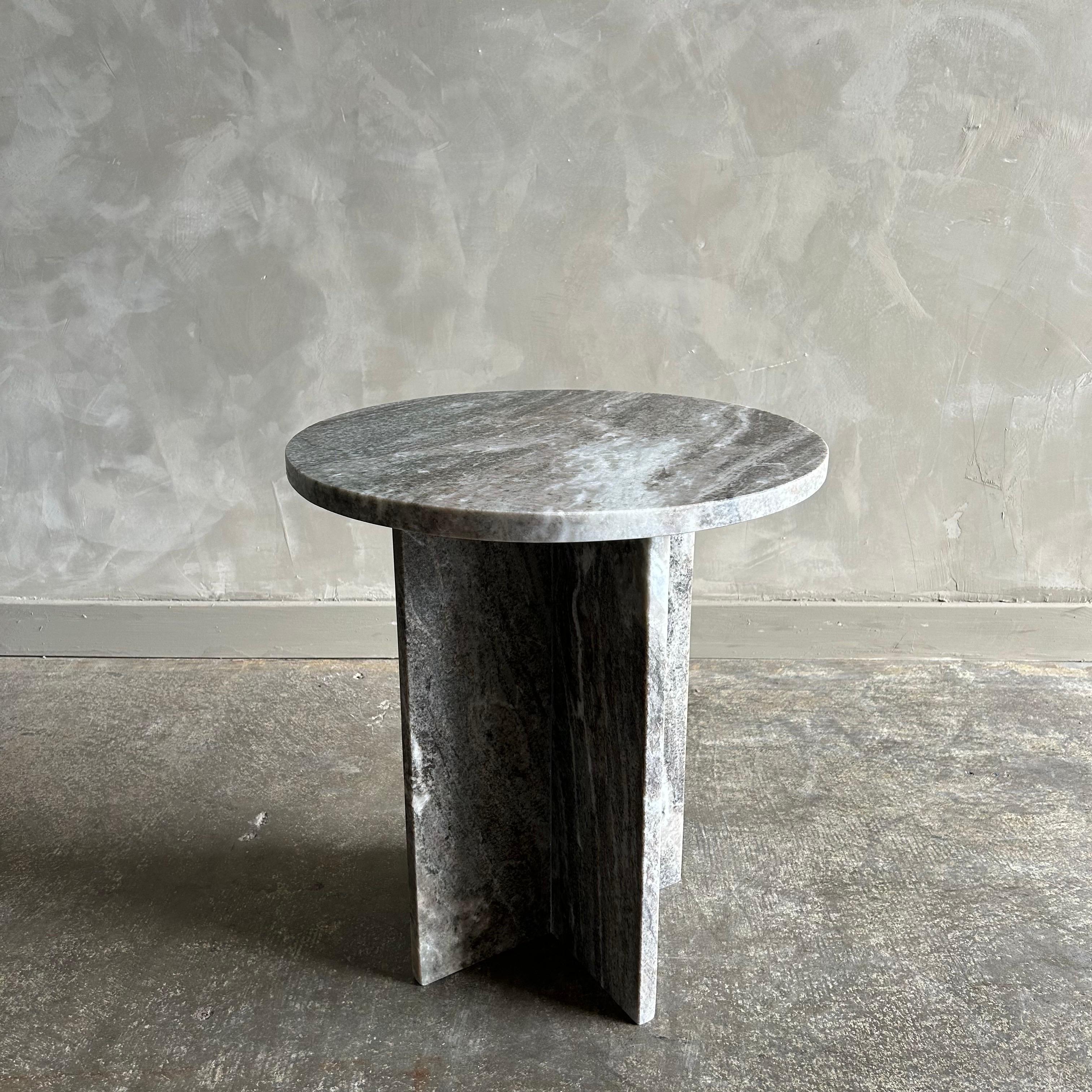 Contemporary Marble X Base Side Table  For Sale 1