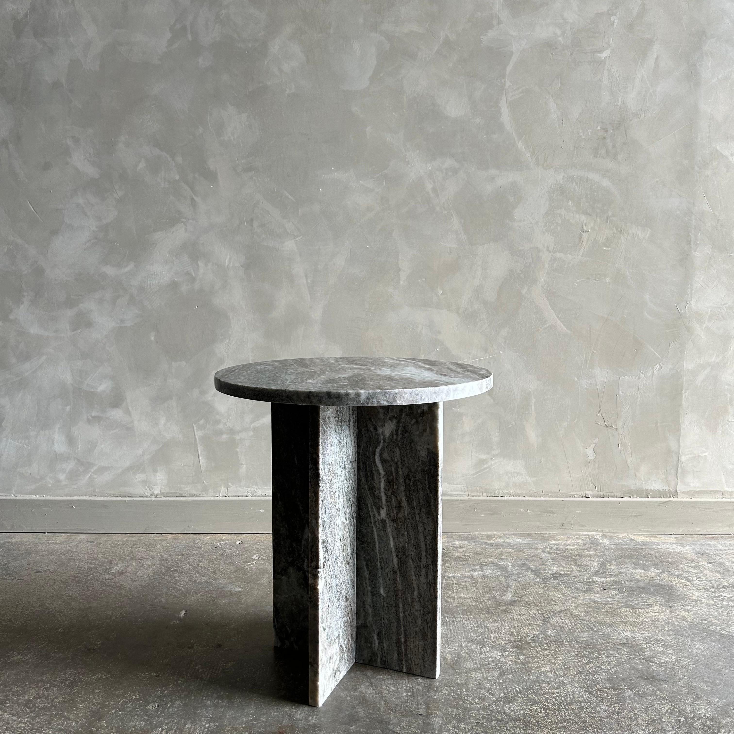 Contemporary Marble X Base Side Table  For Sale 3