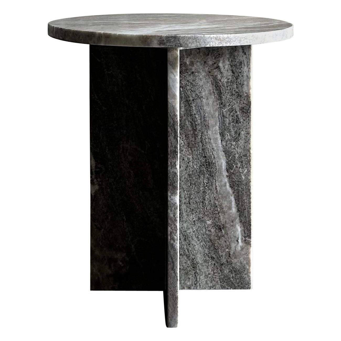 Contemporary Marble X Base Side Table