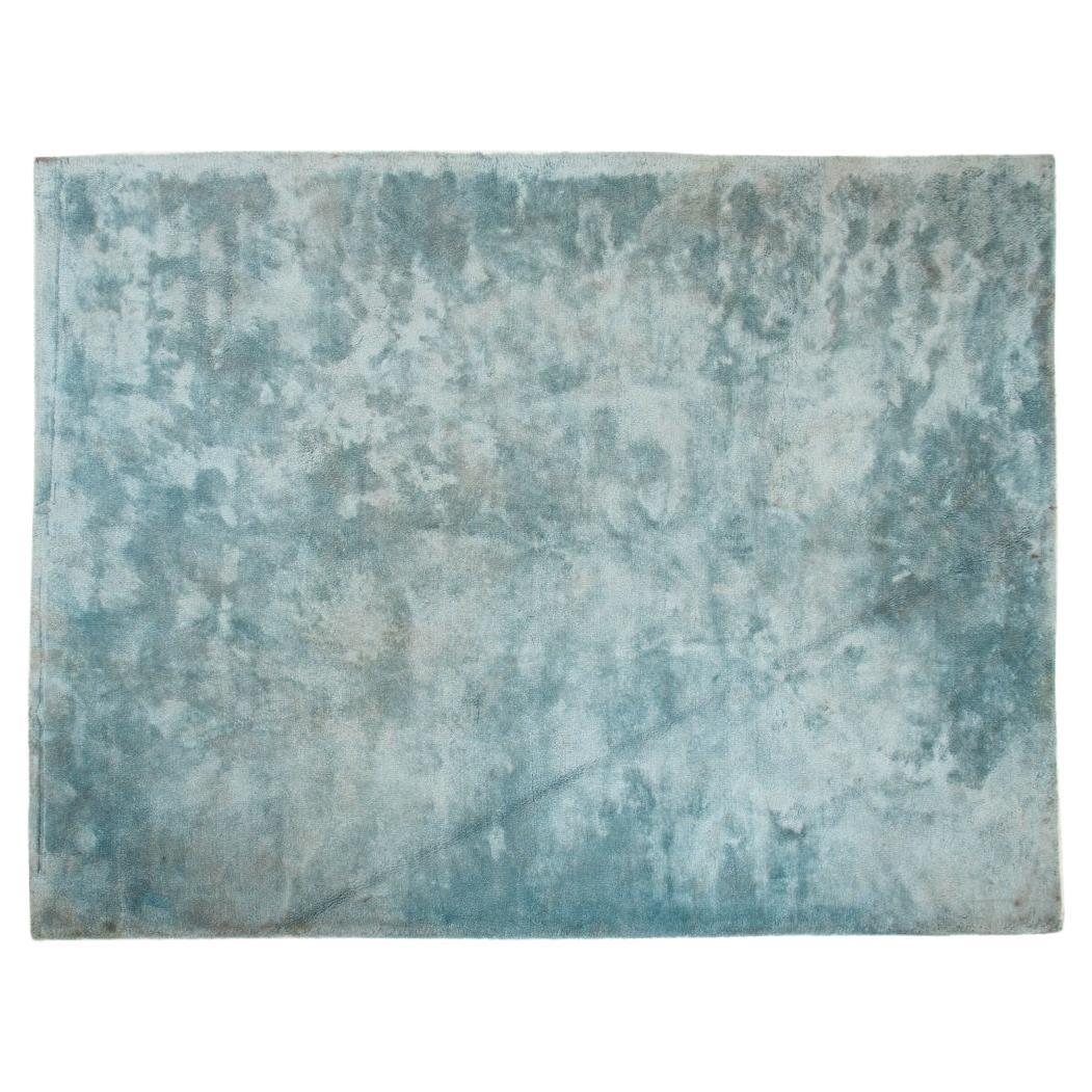 Contemporary Marbled Blue Rug, 8' 2" x 6' 7" For Sale