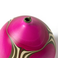 Contemporary Marbled Rio Grande Vase in Fuchsia by Elyse Graham