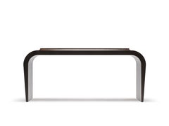 Contemporary Marci Console Table in Ebonised Walnut and Brass