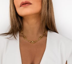 Collar de Eslabones Contemporáneo "Marina" de Oro Amarillo