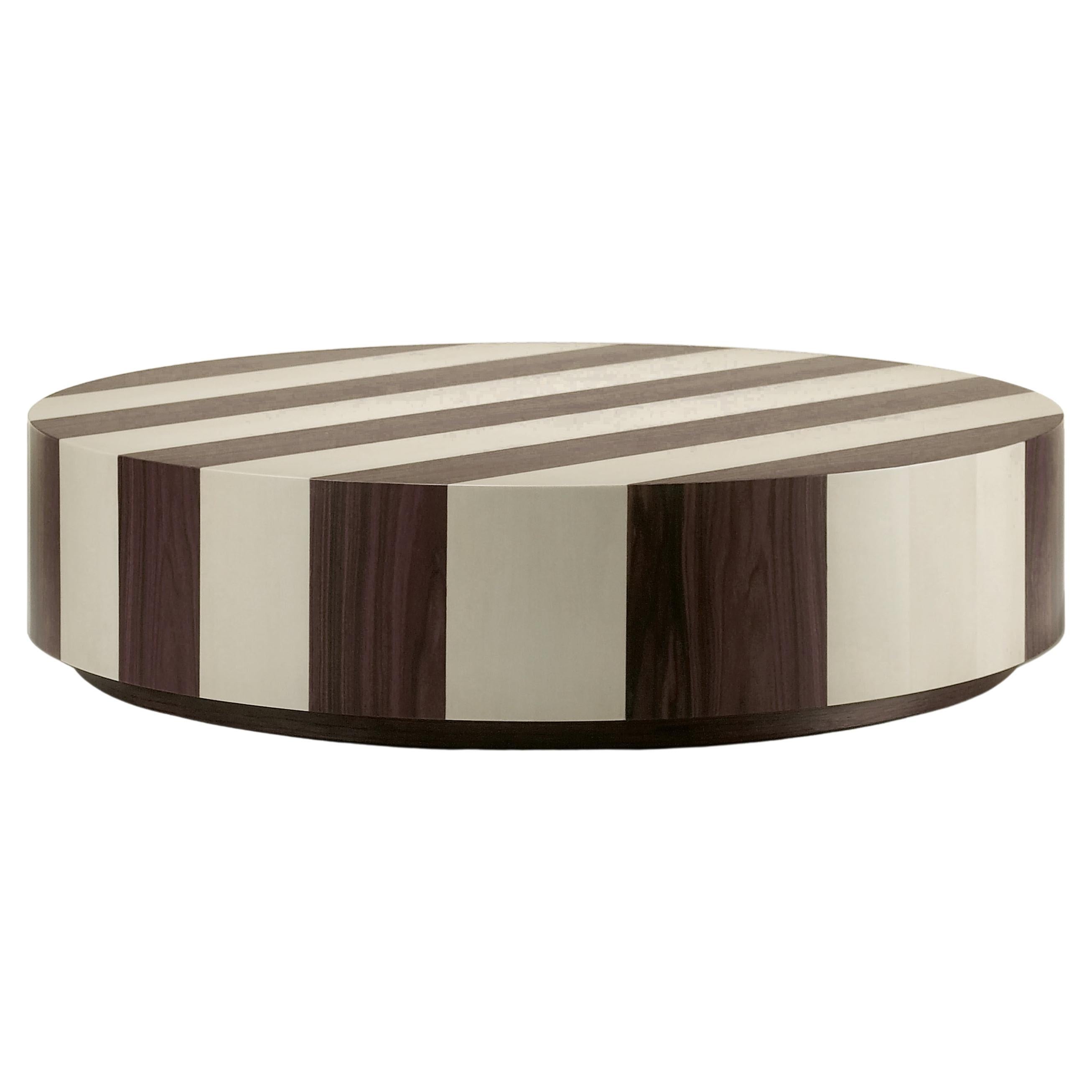 Contemporary Marquetry Striped Coffee Table "Harry" by Studio Catoir For Sale