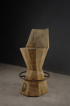 Taburete Macizo Contemporáneo de Madera de Roble Macizo by Denis Milovanov