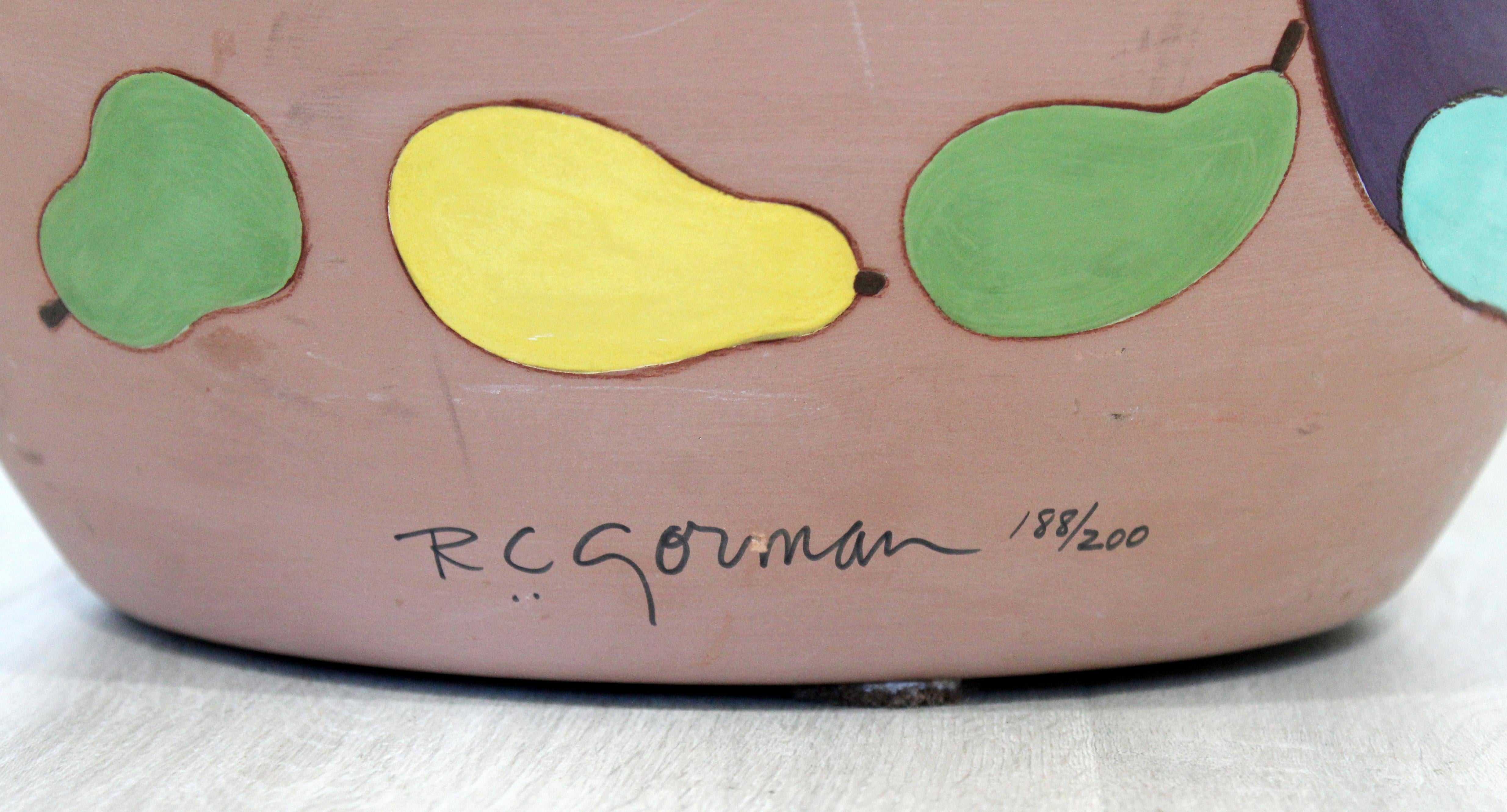 Contemporary Massive Large Ceramic Art Vessel Signed R.C. Gorman Peras, 1980s 3