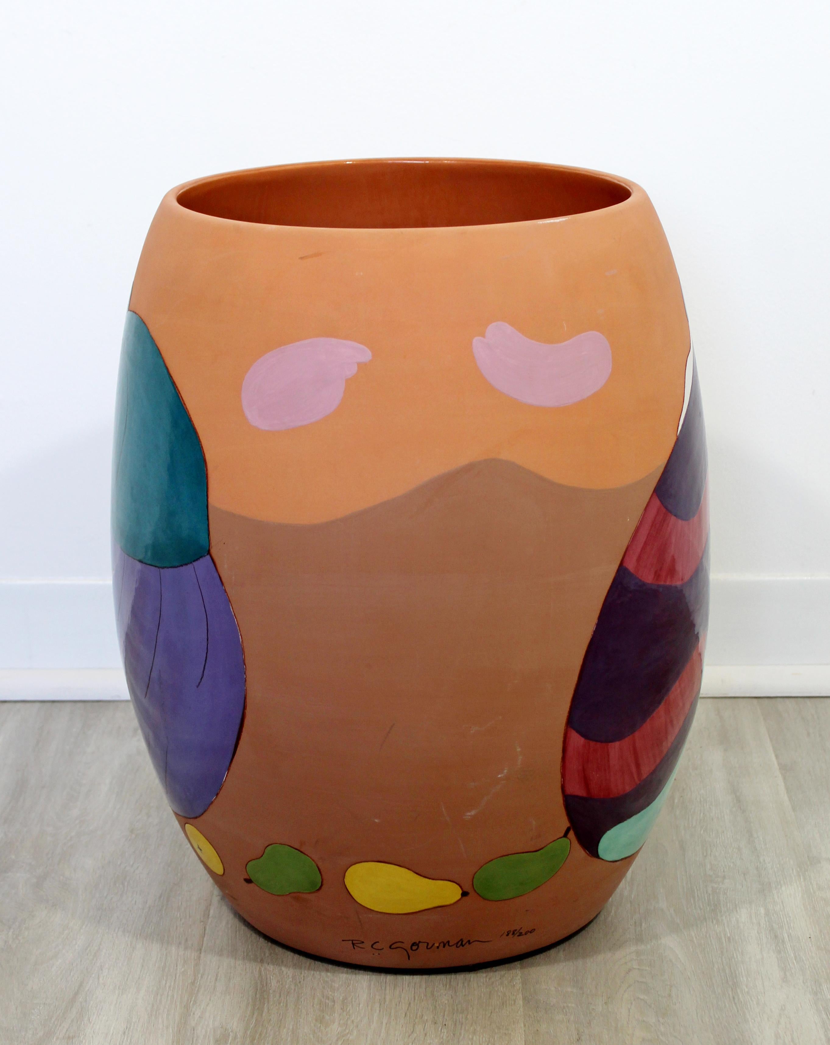 Contemporary Massive Large Ceramic Art Vessel Signed R.C. Gorman Peras, 1980s 2