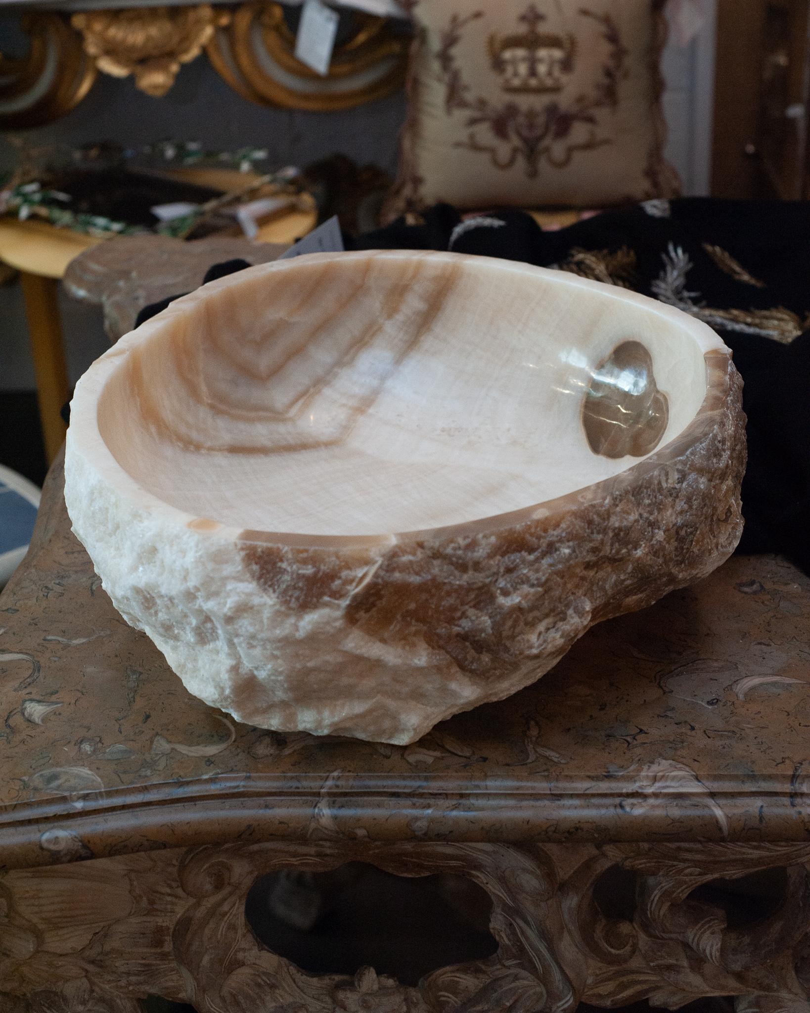 raw edge stone bowl
