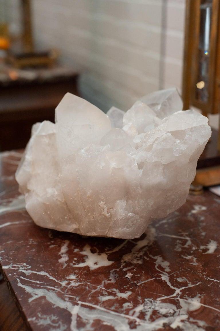 American Contemporary Massive Rock Crystal White / Clear Quartz Point Cluster For Sale