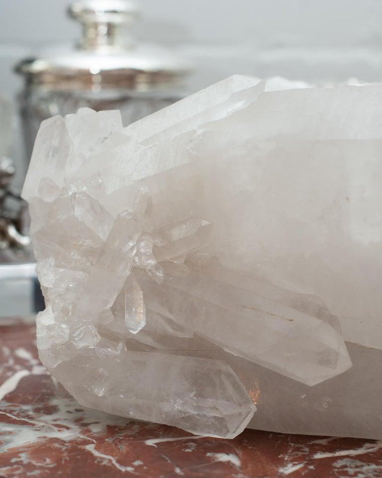 American Contemporary Massive Rock Crystal White / Clear Quartz Point Cluster For Sale