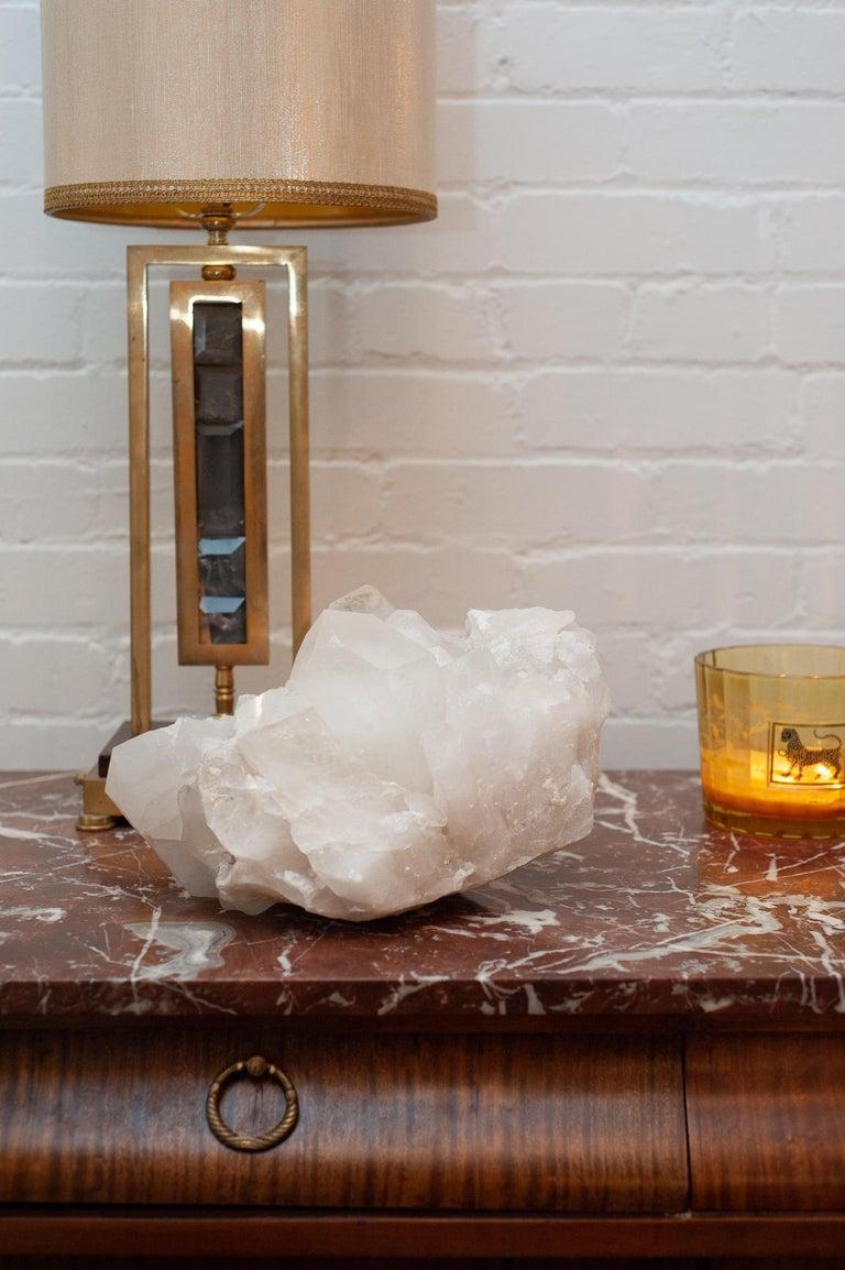 Contemporary Massive Rock Crystal White / Clear Quartz Point Cluster In New Condition For Sale In Toronto, ON