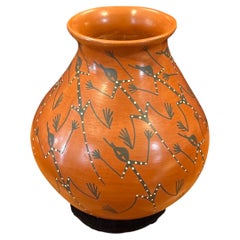 Contemporary Mata Ortiz Pottery Vase by Lucy Mora, Hand-Coiled Red Clay Vessel