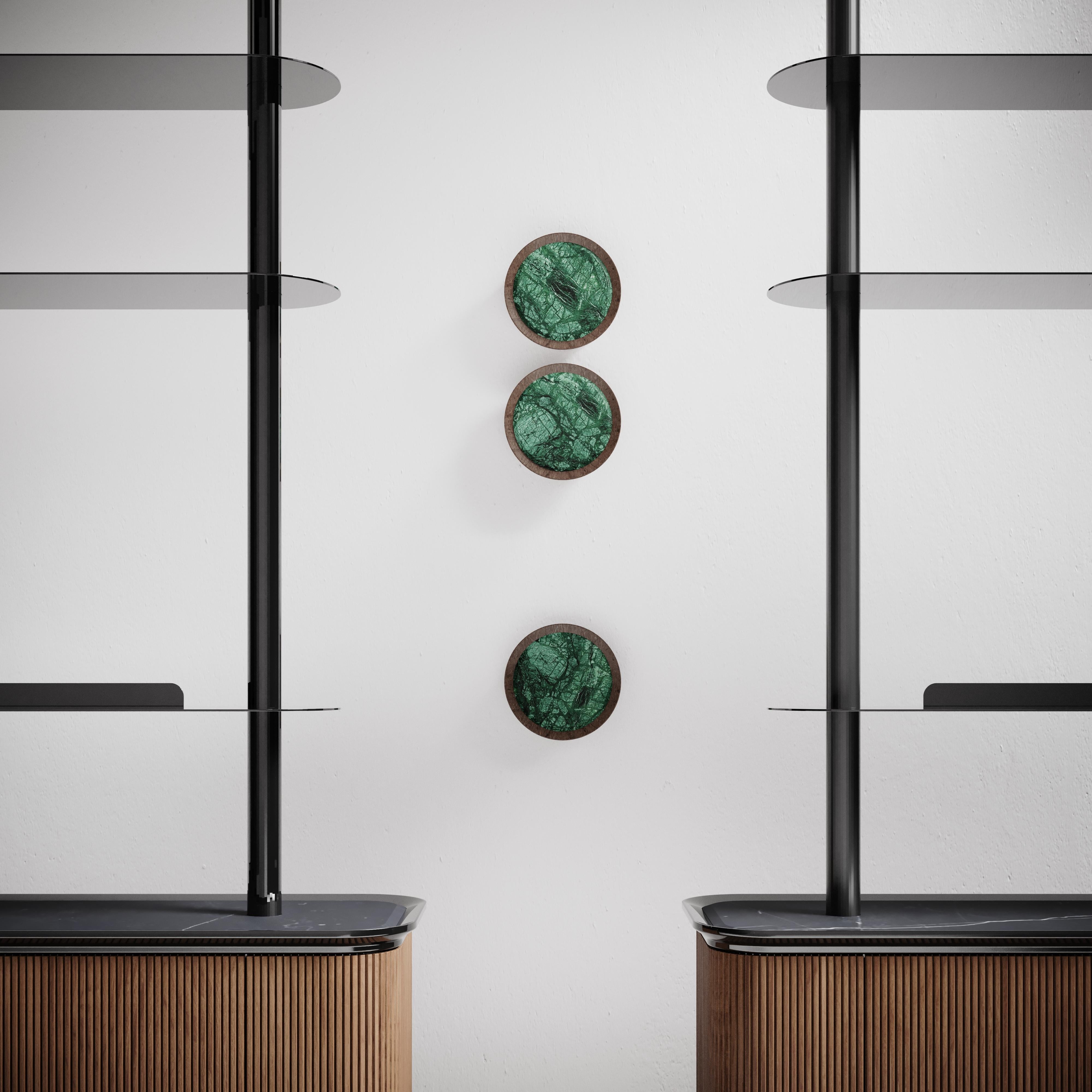 Nemesi #6 is a bookcase and self standing storage unit, designed by SAGARÍA

Classic yet contemporary, essential yet extremely personal, Nemesi #6 wall unit is boldly defined by the two round painted-metal plates to serve as anchor to the wall.