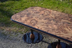 Tavolo da pranzo contemporaneo Matias Sagaría Luxury Root Wood Base in metallo Red Fin