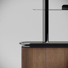 Contemporary Matias Sagaría Sideboard Self-Standing Italian Walnut Wood Marble