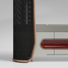 Libreria contemporanea Matias Sagaría Paglia Viennese Noce Italiano Nero