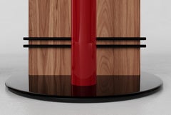 Sgabello girevole contemporaneo Matias Sagaría Seduta in legno di velluto a coste Noce italiano