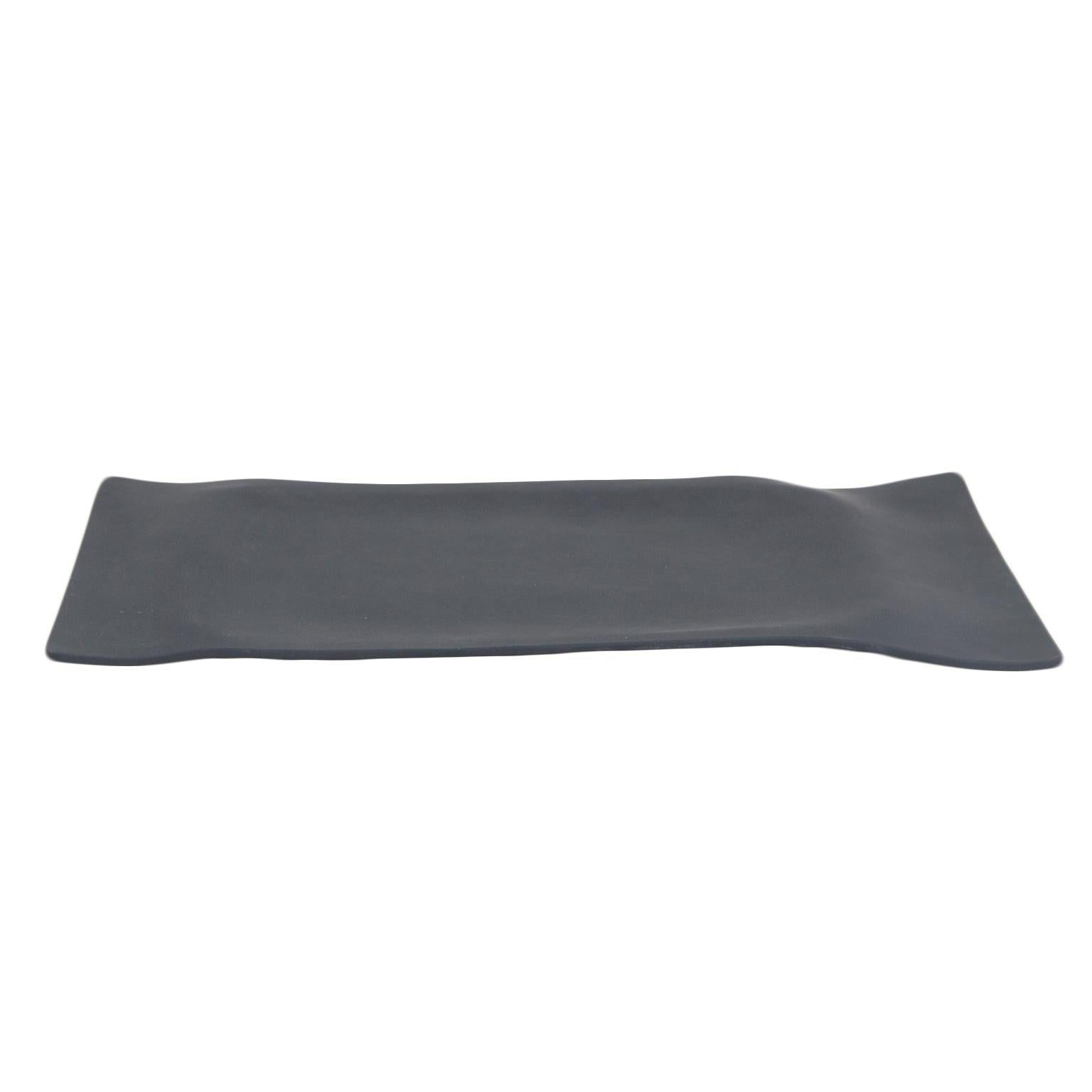 Contemporary Decorative Centerpiece Matte Black Porcelain For Sale