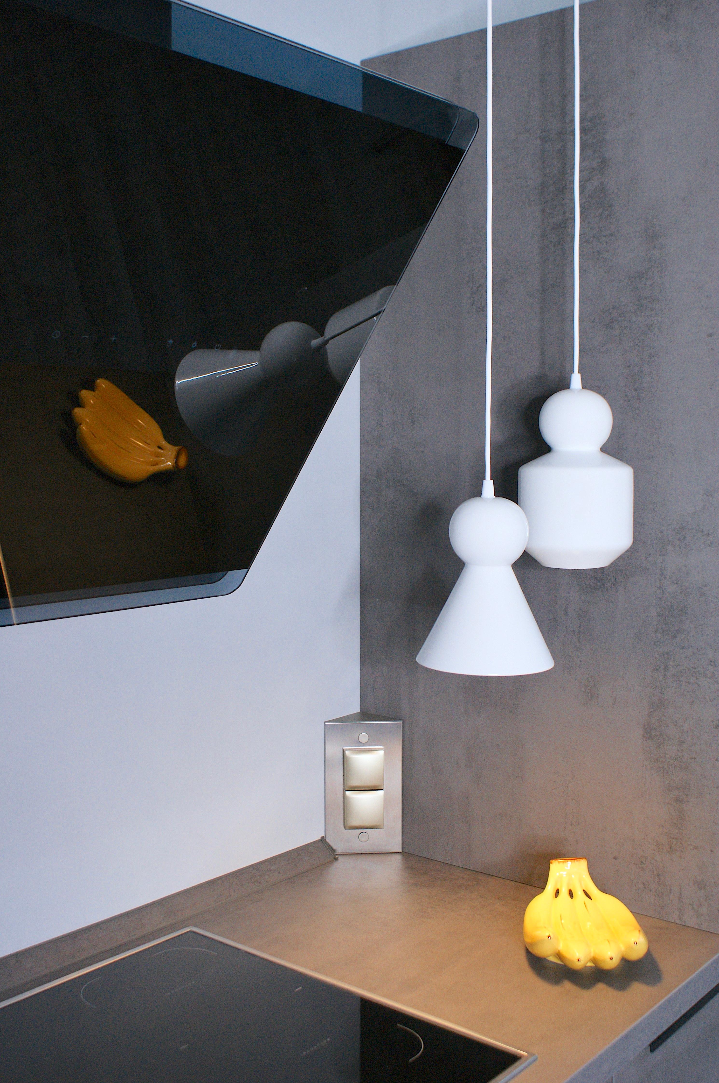 Lampada a sospensione contemporanea in gres nero opaco, design minimalista, LOVER 1.0 in vendita 3