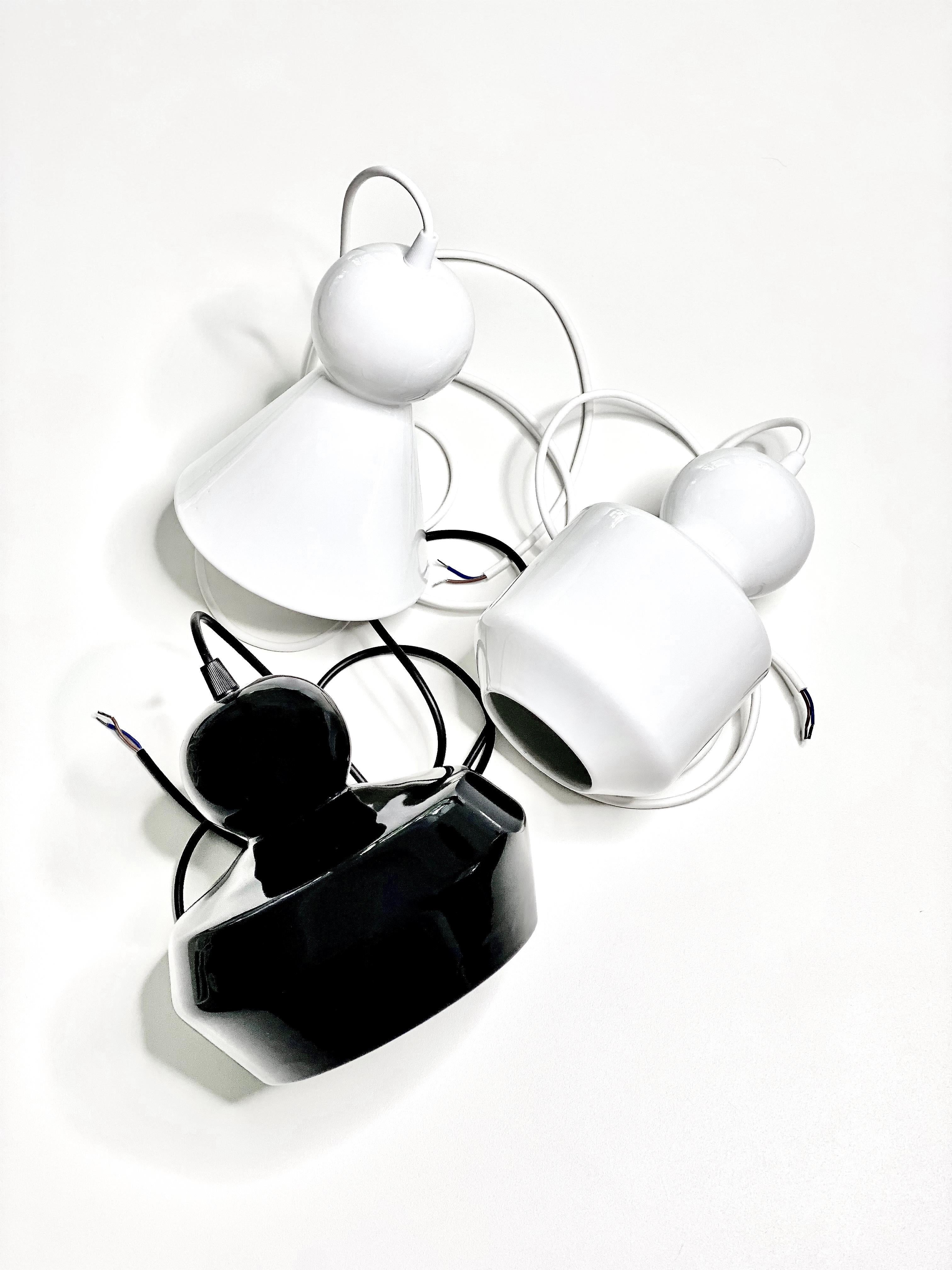 Lampada a sospensione contemporanea in gres nero opaco, design minimalista, LOVER 1.0 in vendita 4