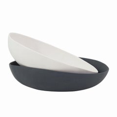 Contemporary Decorative Bowls Matte Black/White Porcelain