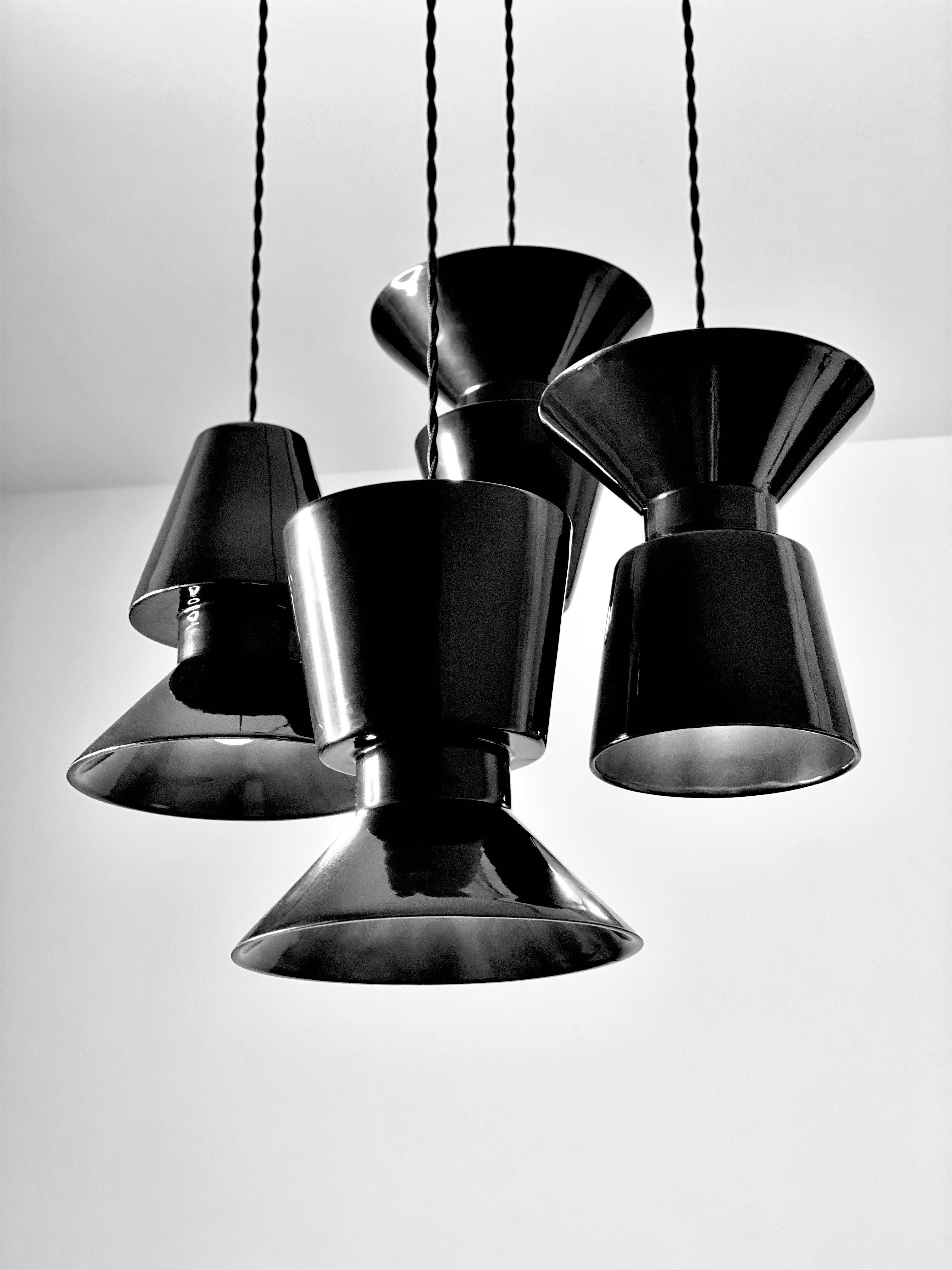 Lampada a sospensione contemporanea in gres verde opaco, design minimalista TWIN 1.1 in vendita 2