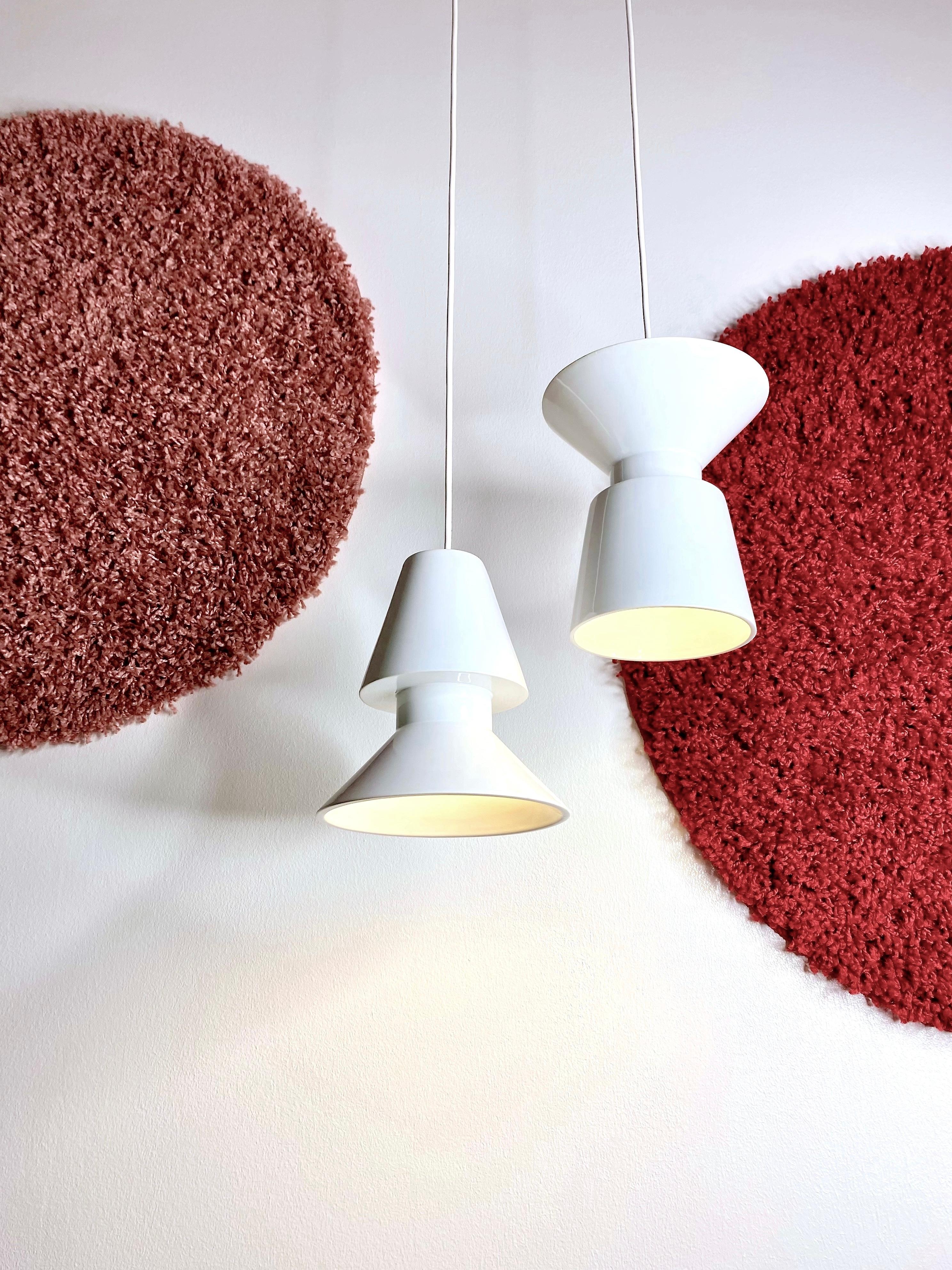 Lampada a sospensione contemporanea in gres verde opaco, design minimalista TWIN 1.1 in vendita 3