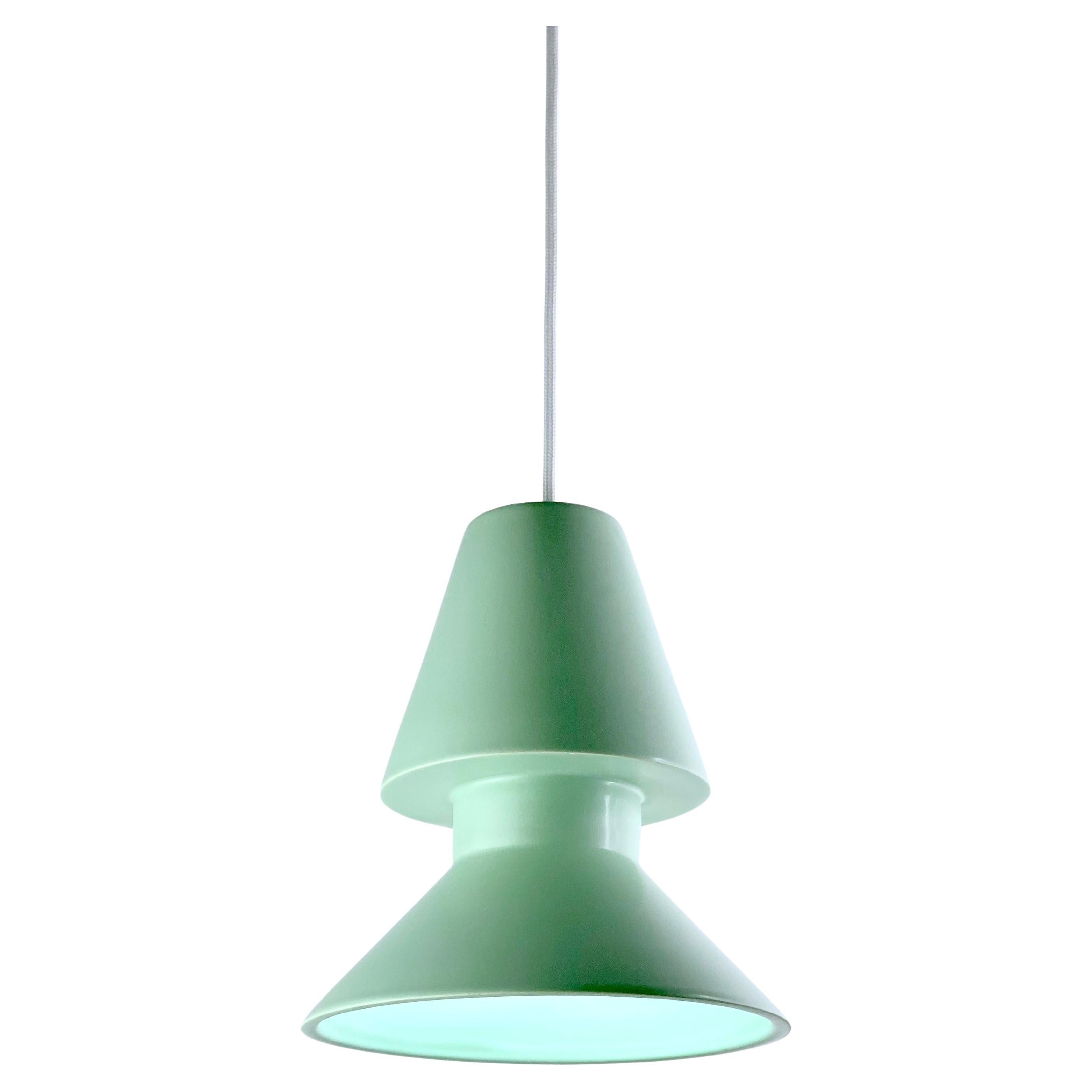 Lampada a sospensione contemporanea in gres verde opaco, design minimalista TWIN 1.1