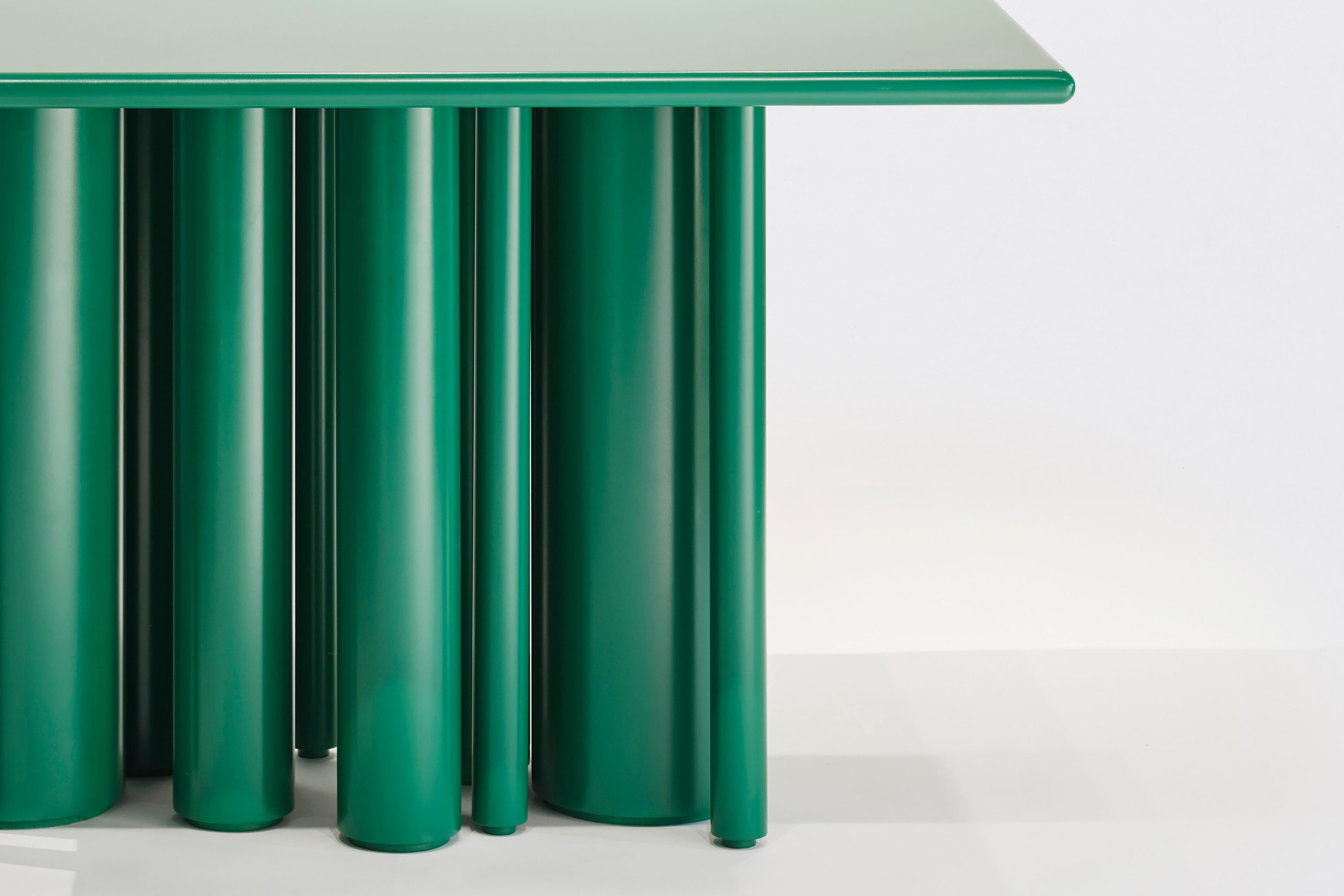 Contemporary Matte Lacquer Dining Table in Green, for SoShiro by Interni For Sale 4
