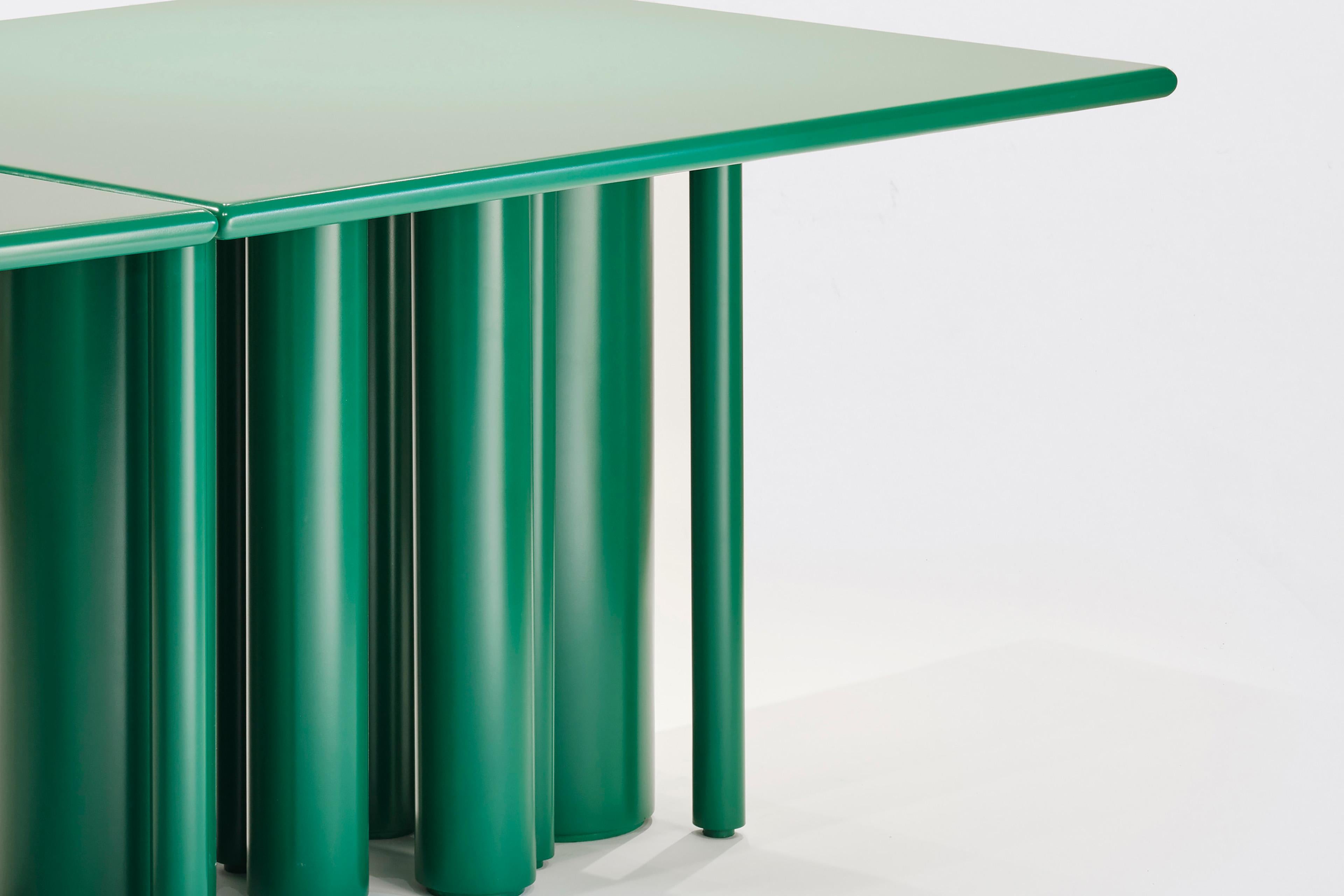 Zeitgenössischer Esstisch aus mattem Lack in Grün, für SoShiro von Interni im Angebot 4