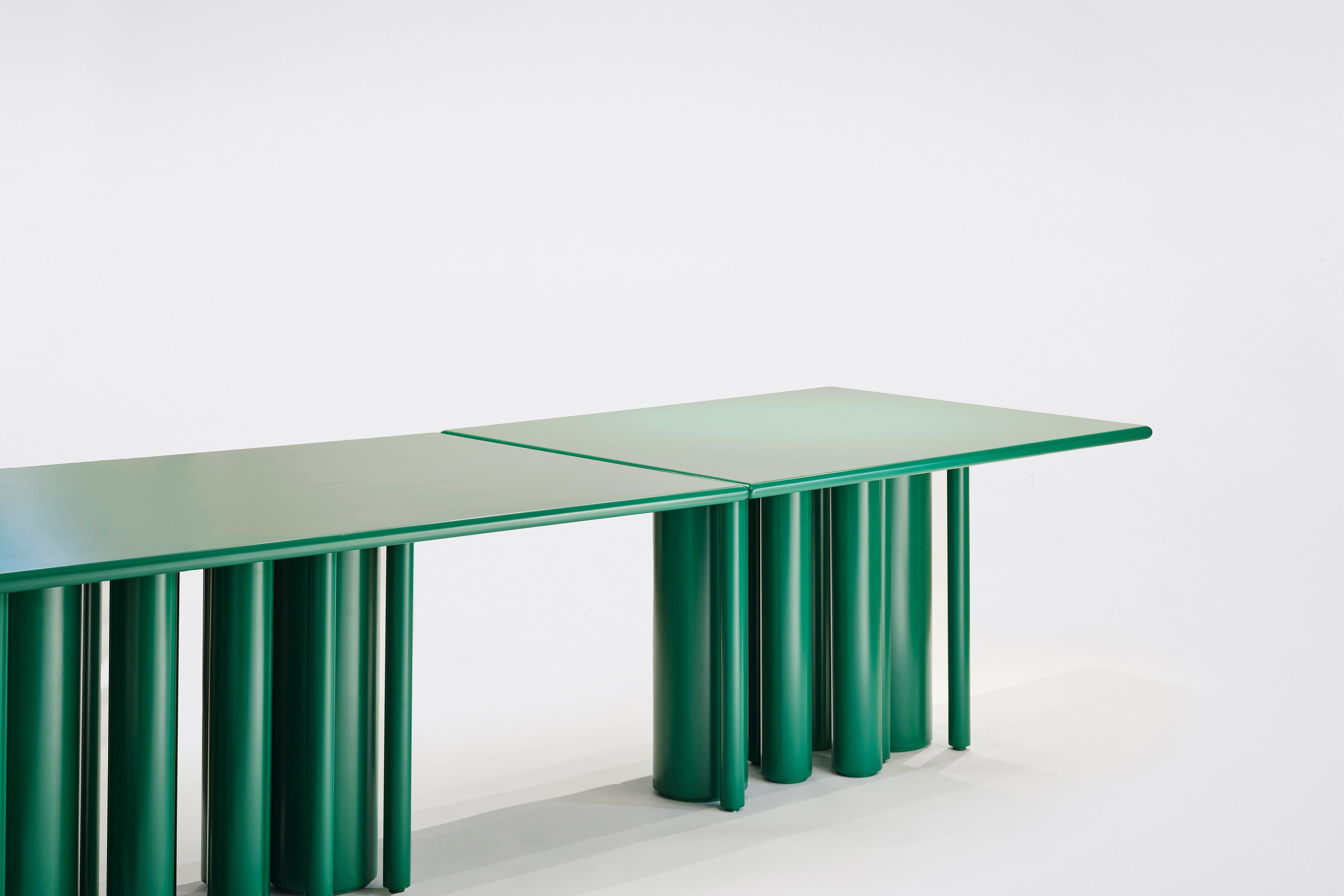 Contemporary Matte Lacquer Dining Table in Green, for SoShiro by Interni For Sale 2