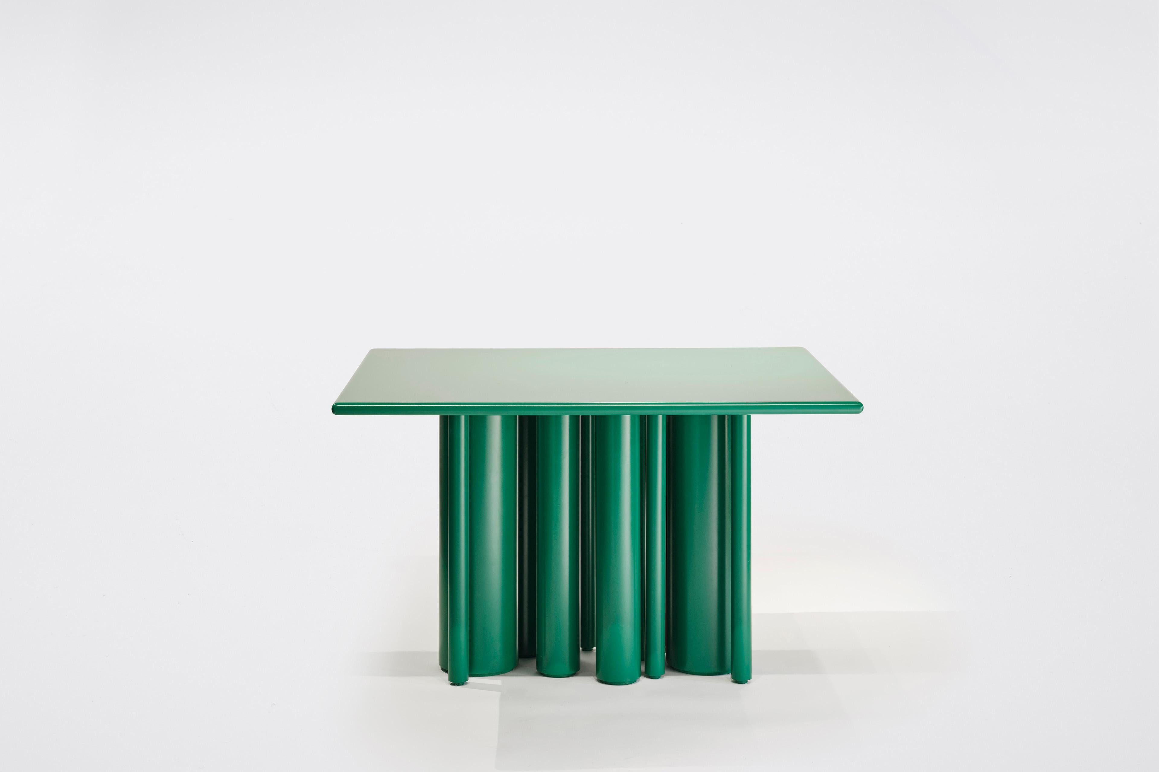 Contemporary Matte Lacquer Dining Table in Green, for SoShiro by Interni For Sale 3