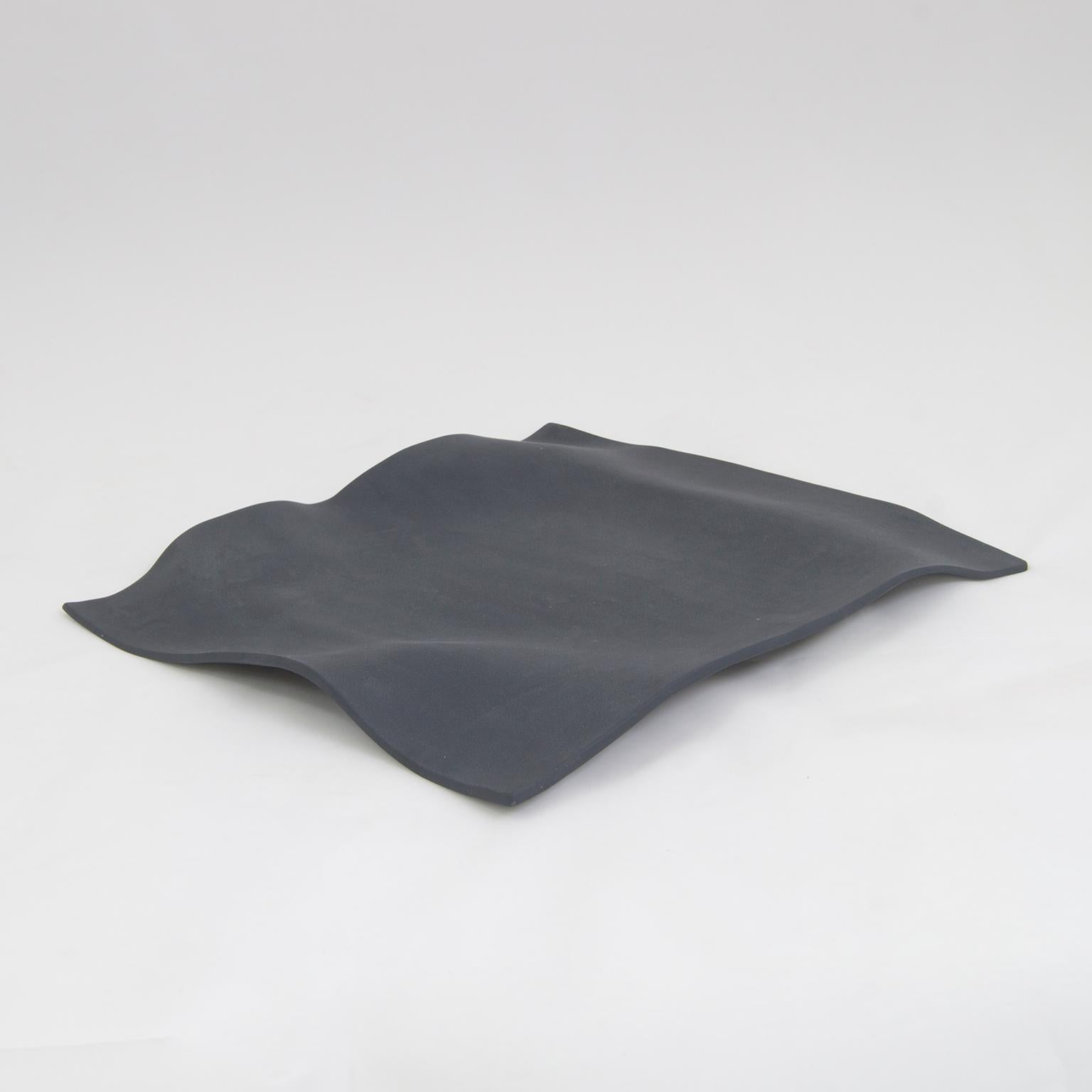 Mexican Handmade Paper Contemporary Decorative Object Matte Black Porcelain For Sale