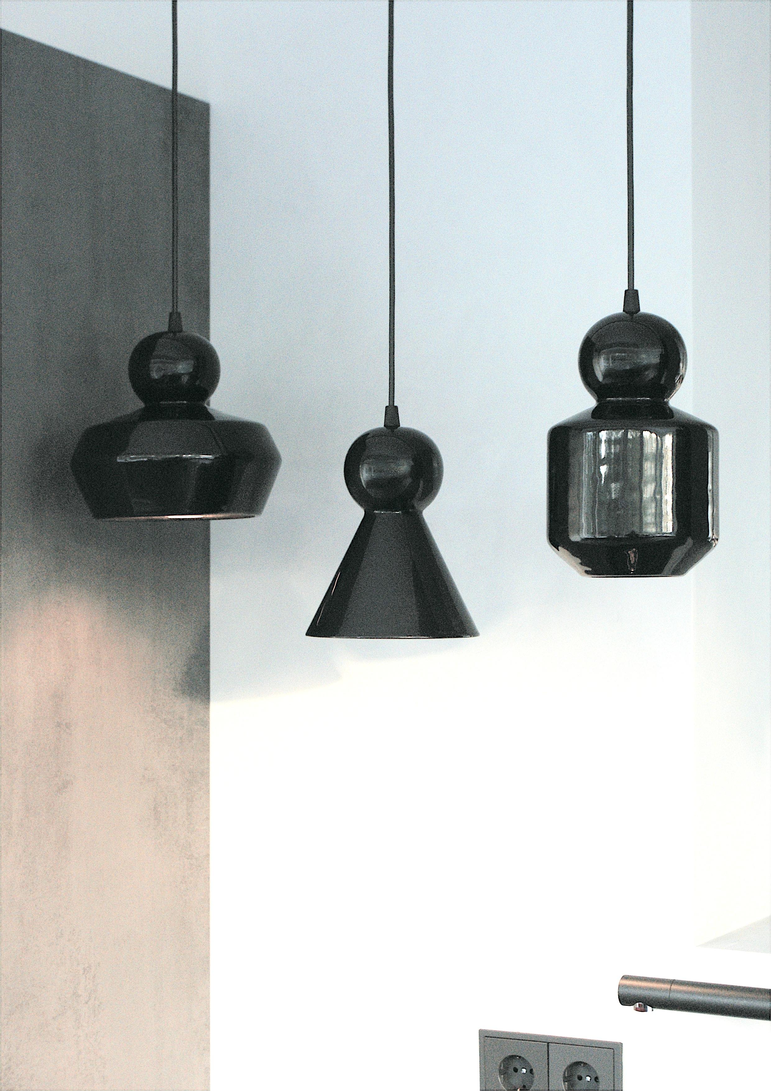 Lampada a sospensione contemporanea in gres salmone opaco, design minimalista, LOVER3.0 in vendita 8