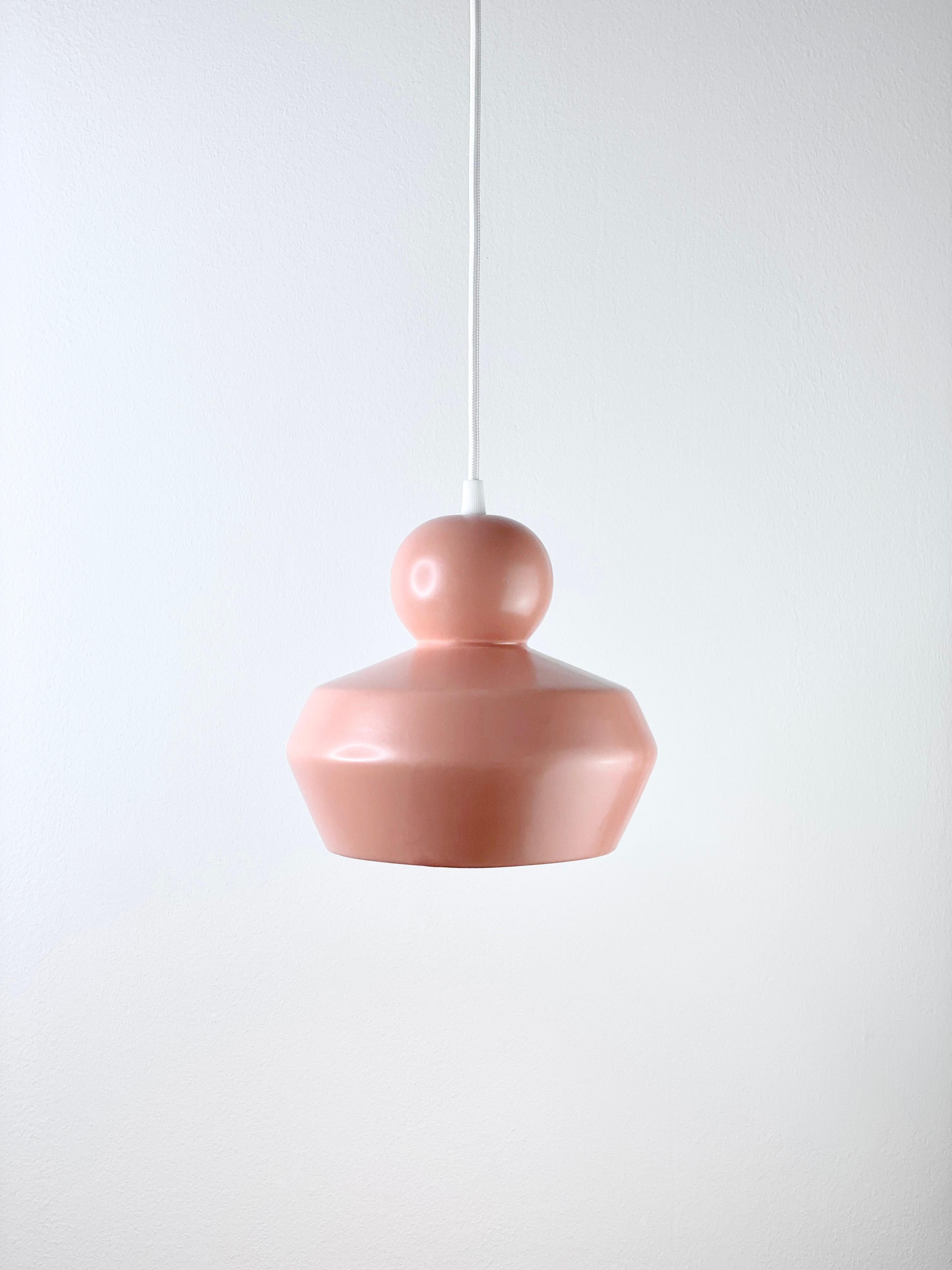 Tedesco Lampada a sospensione contemporanea in gres salmone opaco, design minimalista, LOVER3.0 in vendita