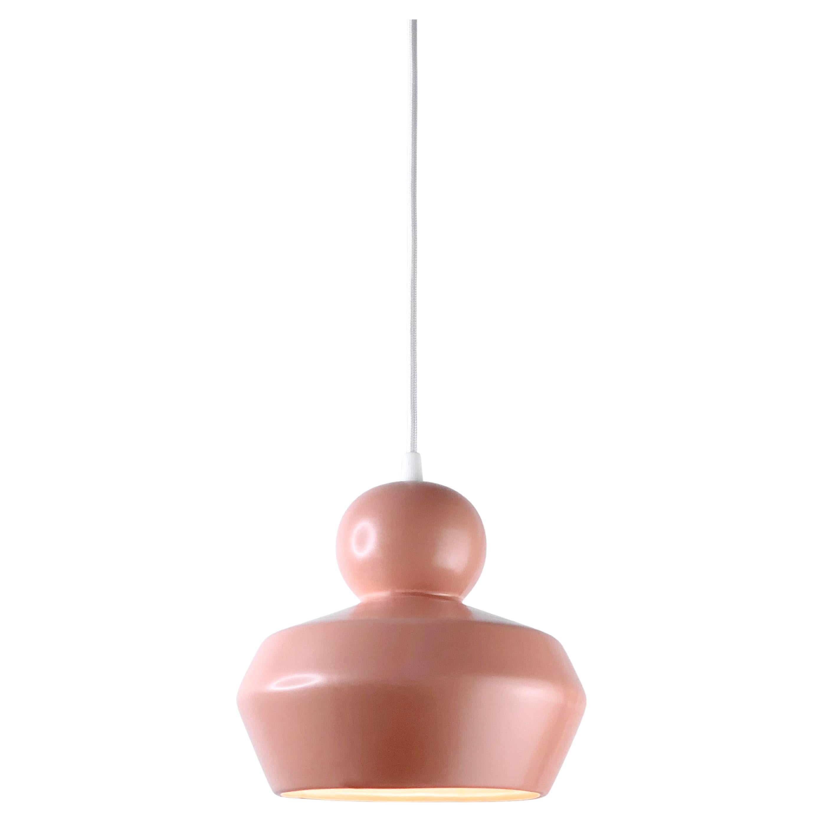 Suspension contemporaine en grès saumoné mat, Design/One, LOVER3.0