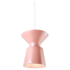 Lampada a sospensione contemporanea in gres salmone opaco, design minimalista TWIN 2.2