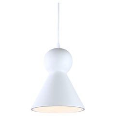 Lampada a sospensione contemporanea in gres bianco opaco, design minimalista, LOVER 2.0