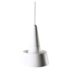 Lampada a sospensione contemporanea in gres bianco opaco, design minimalista, SML2