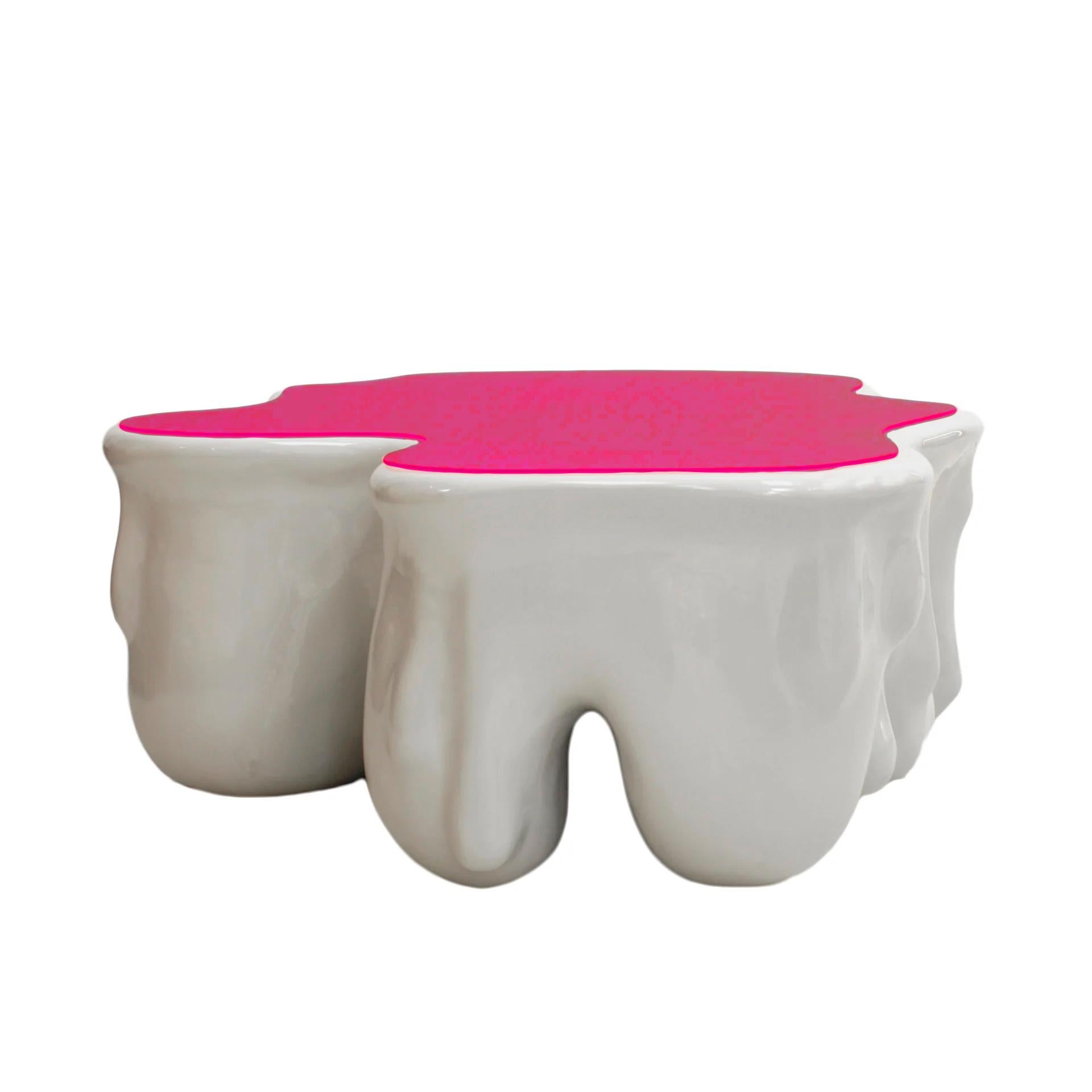 Plastic Contemporary Mattia Bonetti Sculptural Italian Coffee Table, Ready to Ship