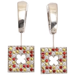 Contemporary Mauboussin Tri-Color Gemstone Earrings