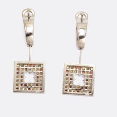 Contemporary Mauboussin Tri-Color Gemstone Earrings