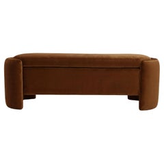 Contemporary Maximalist Brown Velvet Bench Enigma