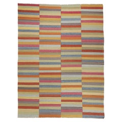 Rug & Kilim Contemporary à rayures horizontales multicolores