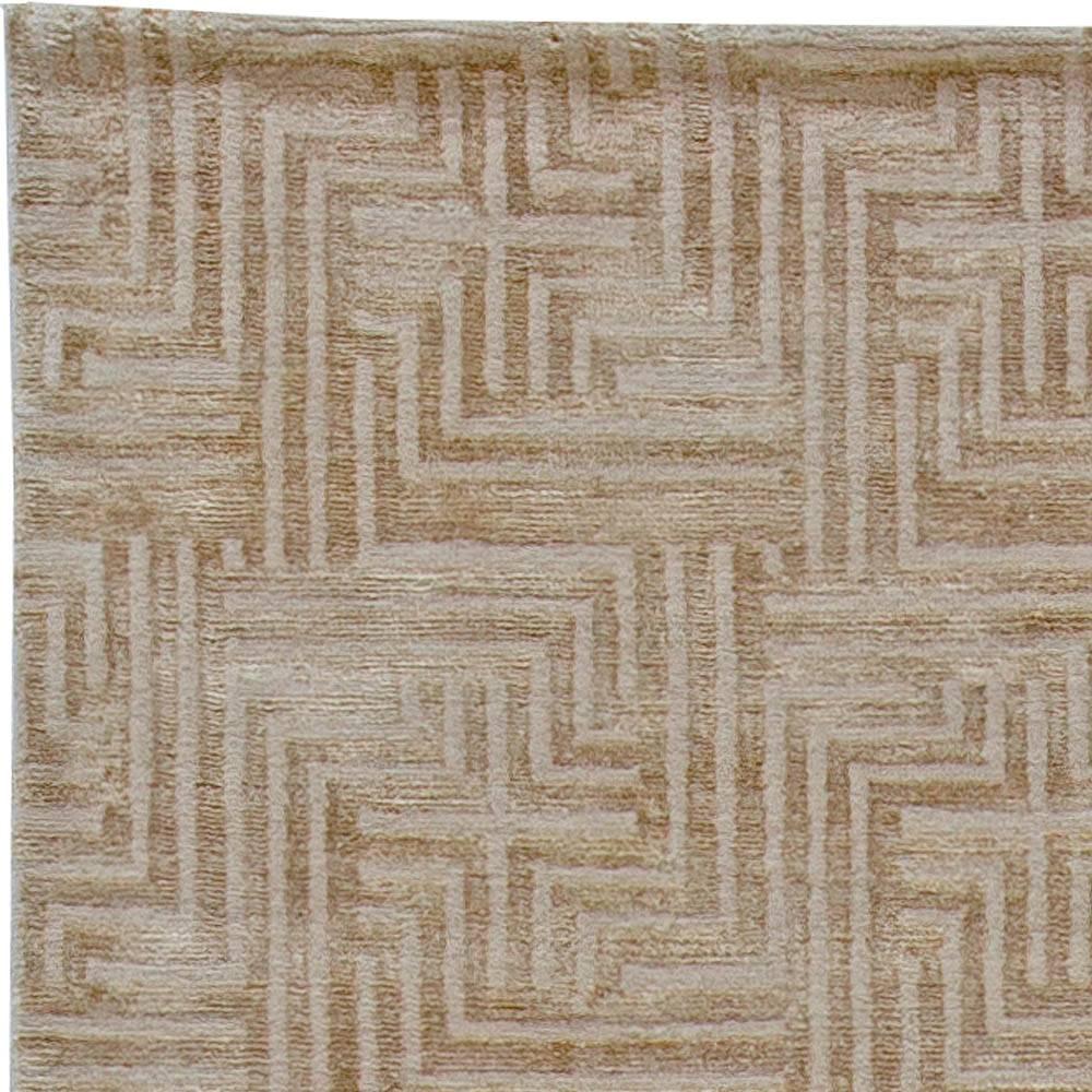 Hand-Knotted Contemporary Maze Design Hand Knotted Wool Rug by Doris Leslie Blau For Sale