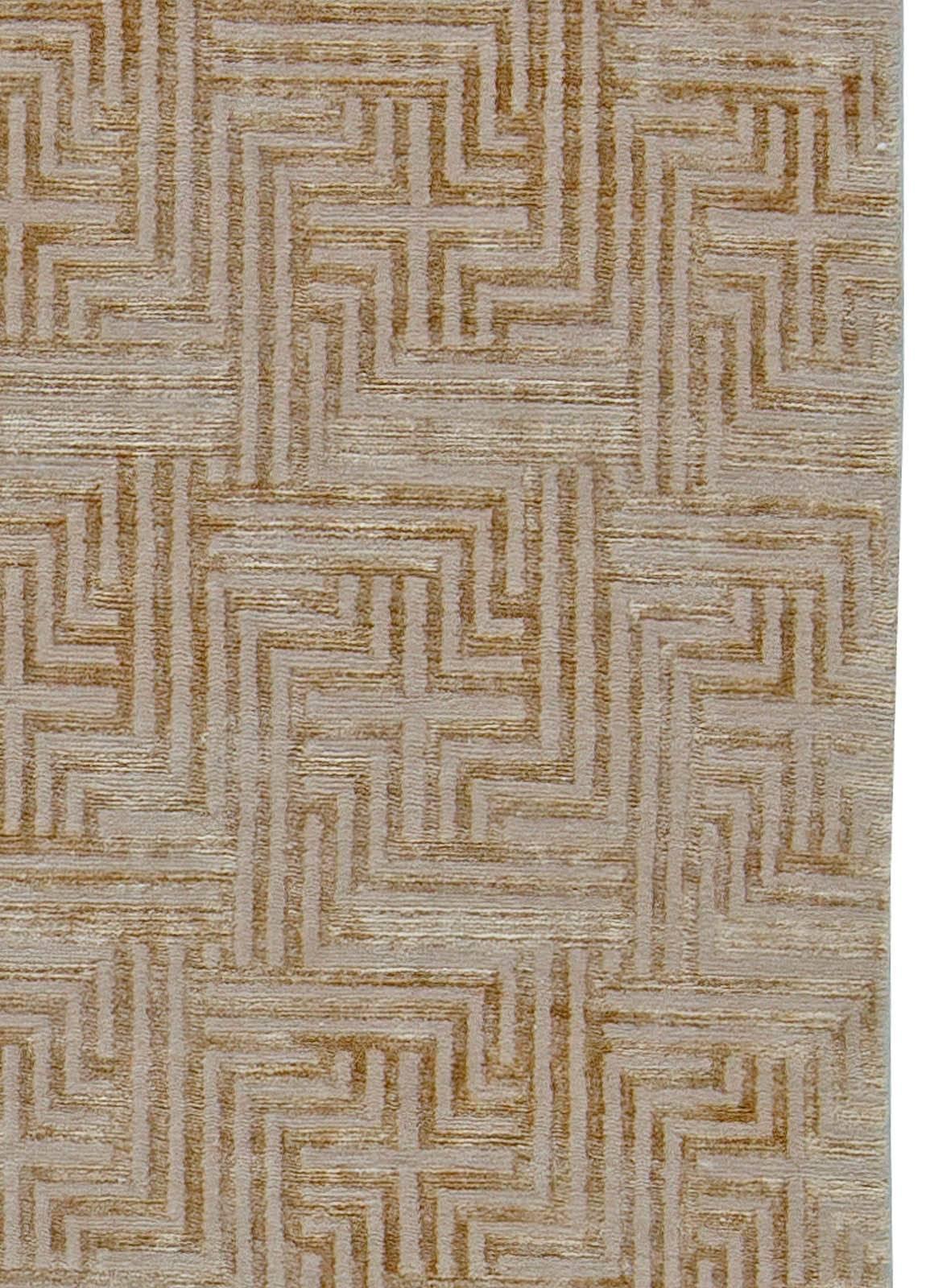 Contemporary Maze Design Hand Knotted Wool Rug by Doris Leslie Blau For Sale 1