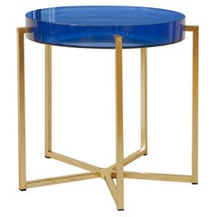 Contemporary McCollin Bryan Resin "Lens Table" In Sapphire, United Kingdom