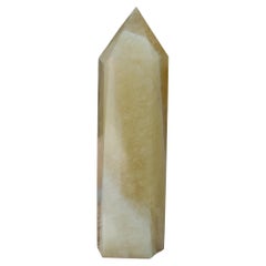 Contemporary Medium Green Onyx Obelisk / Crystal Point