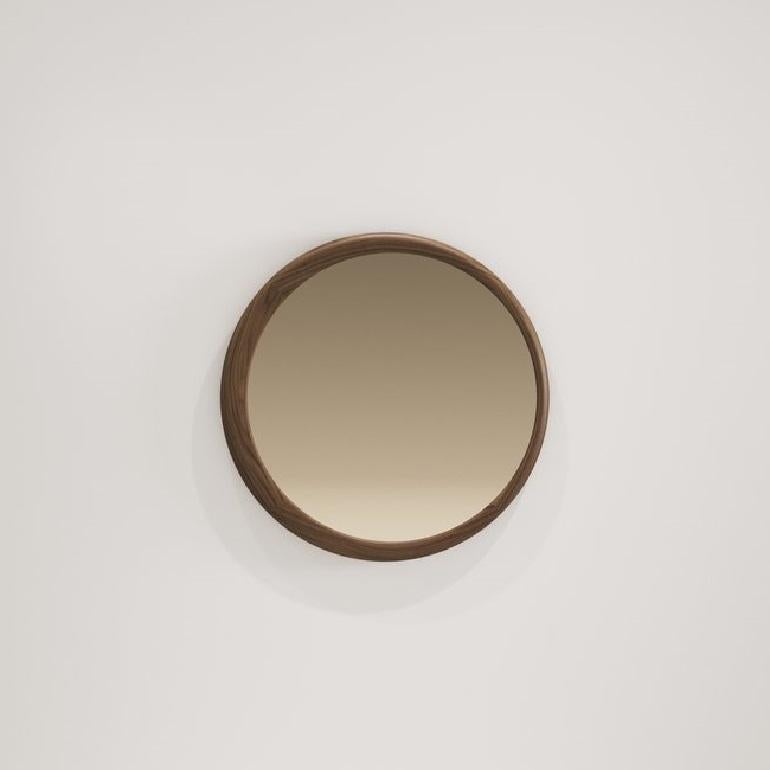 Modern Contemporary Medium Wall Mirror with Wooden Frame For Sale
